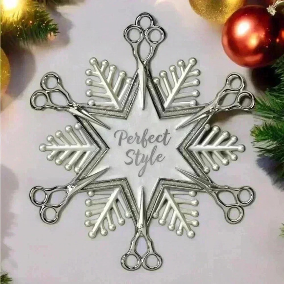 Hallmark 2018 Hairdresser Scissors Snowflake Holiday Style Metal Keepsake NIB - Picture 1 of 9